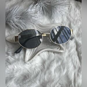 Chic Oval C eline Sunglasses with Gold Accents